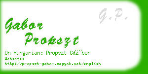 gabor propszt business card